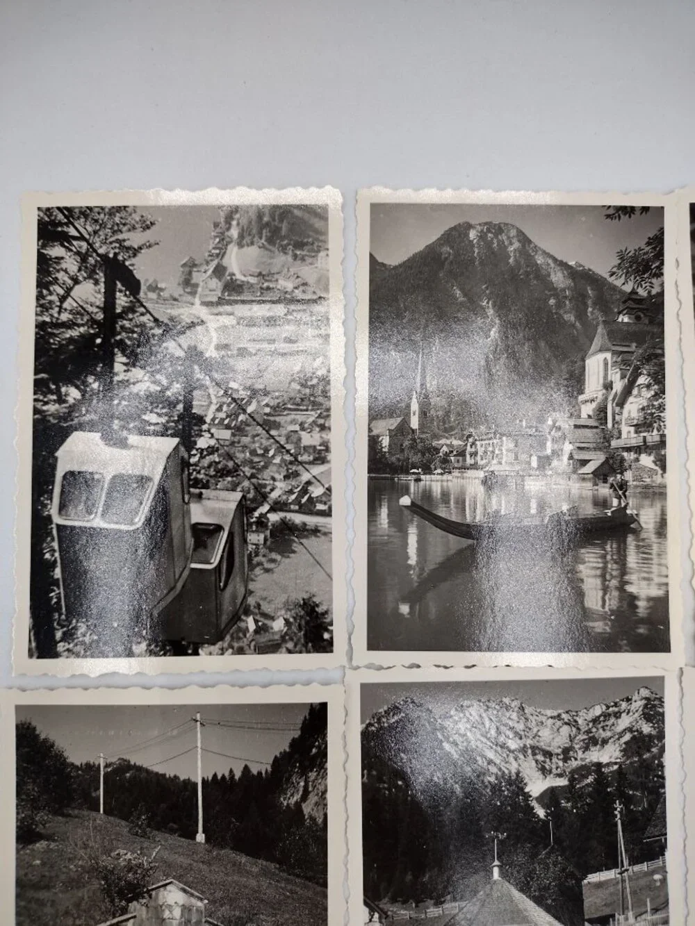 Vintage Andenken an Hallstatt Austria 7 RPPC Postcard Set Salt Mine Souvenir